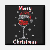 Christmas Outfit Women Wine Gl Funny Christmas Magneet (Voorkant)