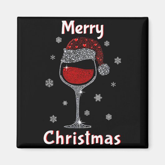 Christmas Outfit Women Wine Gl Funny Christmas Magneet (Voorkant)