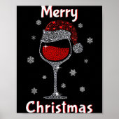 Christmas Outfit Women Wine Gl Funny Christmas  Poster (Voorkant)