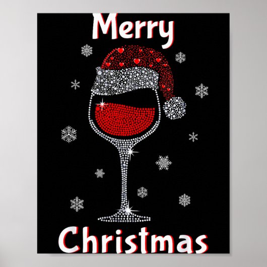 Christmas Outfit Women Wine Gl Funny Christmas  Poster (Voorkant)