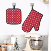 Christmas Oven Mitt and Pot Holders Ovenwant & Pannenlap Set
