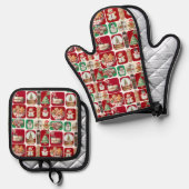 Christmas Oven Mitt Ovenwant & Pannenlap Set (Voorkant / Achterkant)