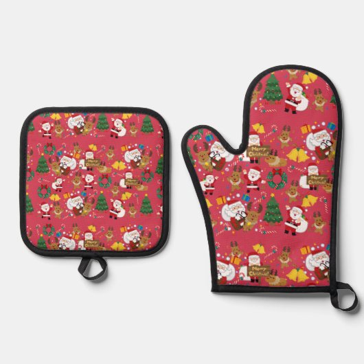 christmas ovenwant & pannenlap set (Voorkant)