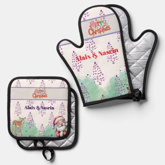 Christmas  ovenwant & pannenlap set (Voorkant / Achterkant)