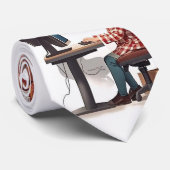 Christmas Over The Years - Men's Custom Necktie Stropdas (Opgerold)