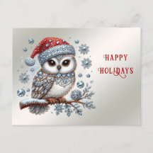 Christmas Owl Briefkaart