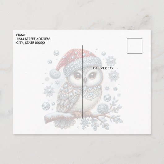 Christmas Owl Briefkaart (Achterkant)