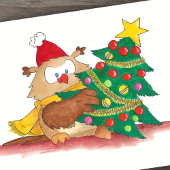 CHRISTMAS OWL briefkaart van Nicole Janes