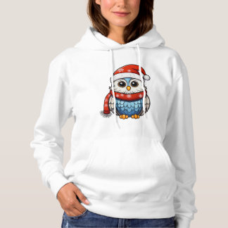 Christmas Owl – Festive Holiday Hoodie for Adults