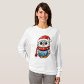 Christmas Owl – Festive Holiday T-Shirt for Adults (Voorkant volledig)