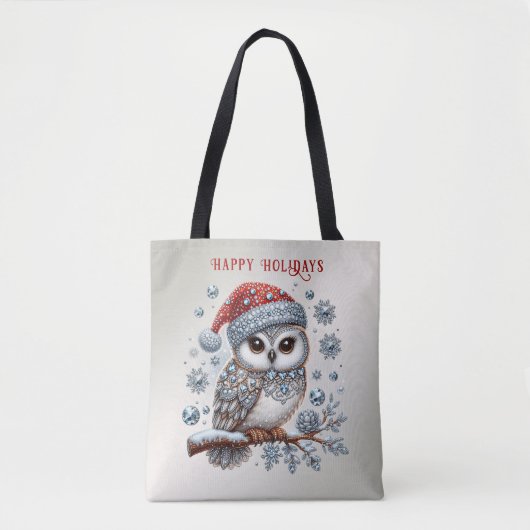 Christmas Owl Holiday Canvas tas (Voorkant)