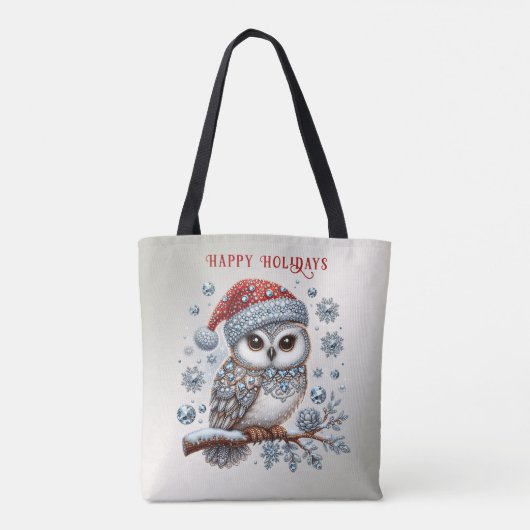 Christmas Owl Holiday Canvas tas (Achterkant)