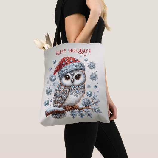 Christmas Owl Holiday Canvas tas (Dichtbij)
