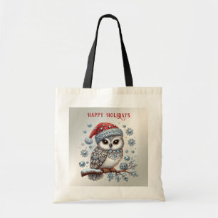 Christmas Owl Holiday Canvas tas