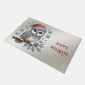 Christmas Owl Holiday Doormat Deurmat (Schuin)