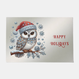 Christmas Owl Holiday Doormat Deurmat