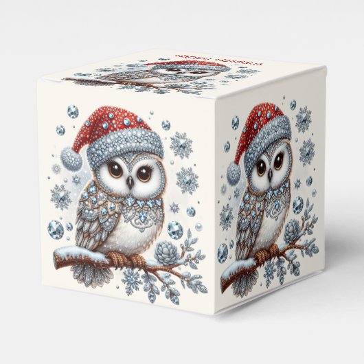 Christmas Owl Holiday Gift Box Bedankdoosjes (Voorkant Zijde)