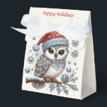 Christmas Owl Holiday Gift Box Bedankdoosjes<br><div class="desc">Mooie kerst uil vakantie geschenkdoos</div>