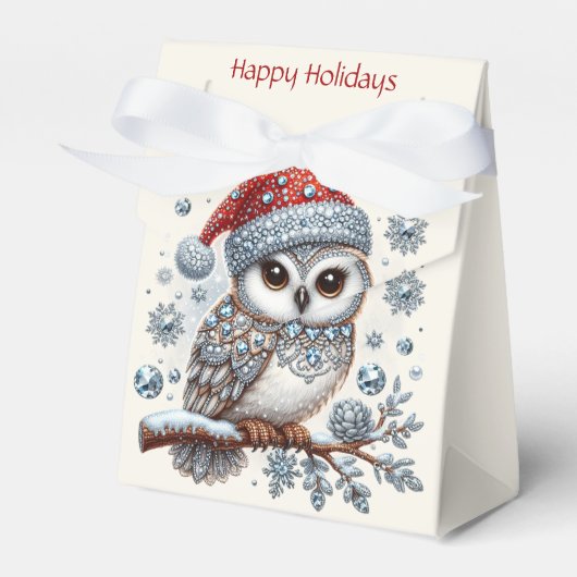 Christmas Owl Holiday Gift Box Bedankdoosjes (Voorkant Zijde)