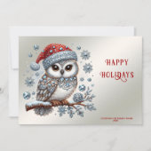 Christmas Owl Holiday Kaart (Voorkant)