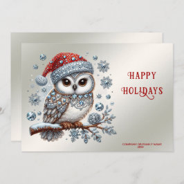 Christmas Owl Holiday Kaart