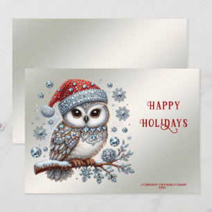 Christmas Owl Holiday Kaart