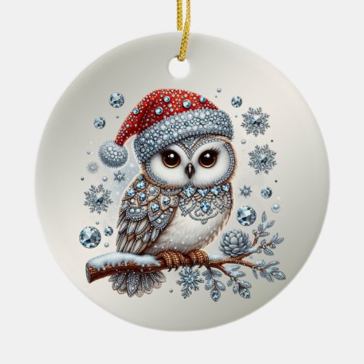 Christmas Owl Holiday Ornament (Voorkant)