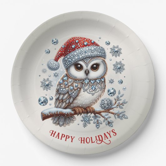 Christmas Owl Holiday Paper Bord (Voorkant)
