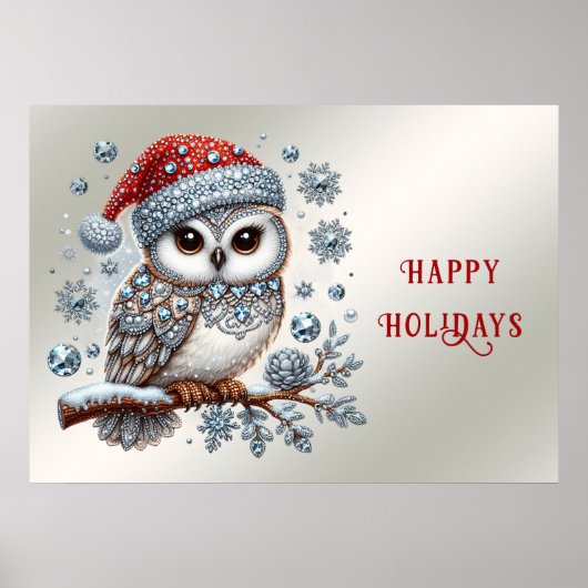 Christmas Owl Holiday Poster (Voorkant)