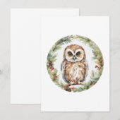 christmas owl illustration owl wall art holiday  advieskaart (Voorkant / Achterkant)