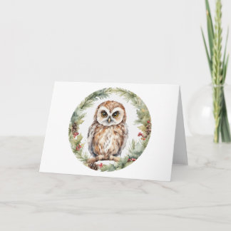 christmas owl illustration owl wall art holiday  bedankkaart