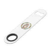 christmas owl illustration owl wall art holiday speed flessenopener (Voorkant Gekanteld)