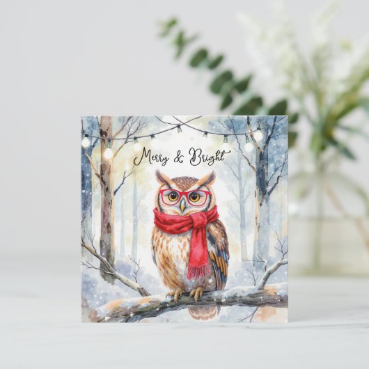 Christmas Owl Kaart (Staand voorkant)