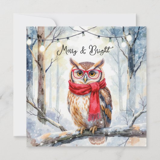 Christmas Owl Kaart (Voorkant)