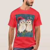 CHRISTMAS OWL OWLS T-SHIRTS (Voorkant)