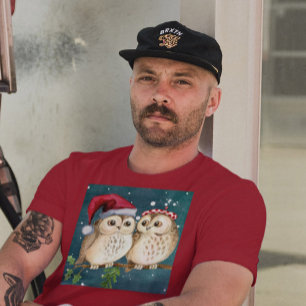 CHRISTMAS OWL OWLS T-SHIRTS