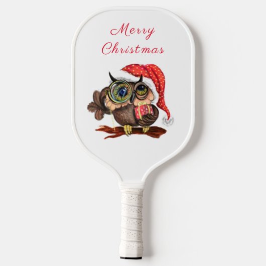 Christmas Owl Pickleball Paddle (Achterkant)