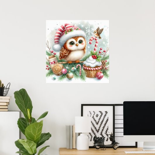 Christmas Owl Poster (Thuiskantoor)