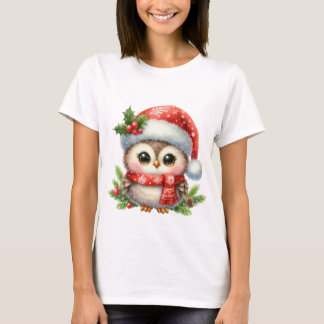 Christmas Owl T-Shirt, 100% katoen t-shirt