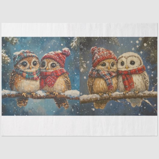 Christmas Owl Tissue Paper Tissuepapier (Voorkant)
