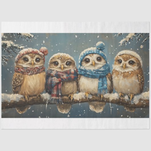 Christmas Owl Tissue Paper Tissuepapier (Voorkant)