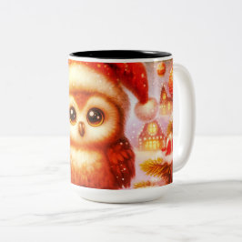 Christmas Owl tweekleurige Mok
