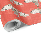 CHRISTMAS OWL Wrapping Paper Cadeaupapier (Rol Hoek)