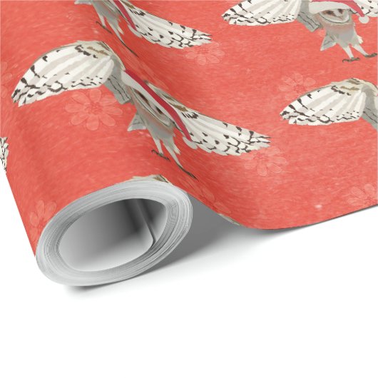 CHRISTMAS OWL Wrapping Paper Cadeaupapier (Rol Hoek)
