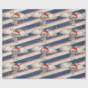 CHRISTMAS OWL Wrapping Paper Cadeaupapier