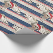 CHRISTMAS OWL Wrapping Paper Cadeaupapier (Hoek)