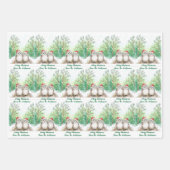 Christmas Owl Wrapping Paper Flat Sheet Set of 3 (Voorkant 2)