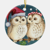 Christmas owls Ceramic Ornament (Voorkant)