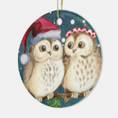 Christmas owls Ceramic Ornament (Links)