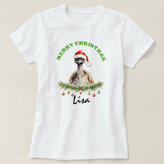 Christmas Oz Animals Emu Matching Women's T-shirt (Design voorkant)
